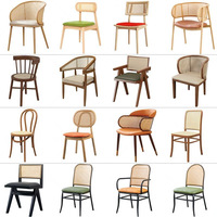 Ensemble de mobilier polyvalent pour restaurant occidental : banquette en rotin et table de café en bois massif pour salon de thé et salle à manger BBQ