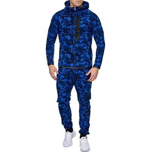 Venta al por mayor de ropa deportiva para hombre de alta calidad chándal de terciopelo para hombre chándal de terciopelo personalizado para hombre algodón camuflaje diseño chándales conjuntos 2023 - Product Image 1