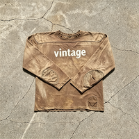 T-shirt à manches longues en coton 300 g/m², effet délavé vintage, coupe oversize, avec logo personnalisé, par un fabricant de vêtements de premier plan