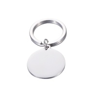 Porte-clés personnalisé en acier inoxydable effet miroir, disque rond brillant de 25 mm, pendentif gravé au laser – Offre Spéciale