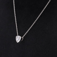 Collier pendentif Moissanite en argent 925 trillion coupe VVS DEF couleur blanche