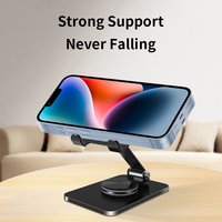 Nouveau Support de Téléphone Portable Métallique Pliable et Réglable à Rotation 360° pour Bureau 2023