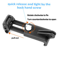 Perche à selfie à dégagement rapide avec clip pour téléphone portable et adaptateur GoPro pour casquettes de photographie