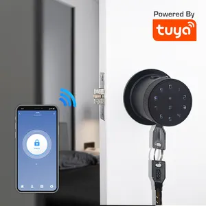 Security Electric Black Wifi Tuya Smart Digital Door Lock Password Card Code Key Front Fingerprint Smart Lock