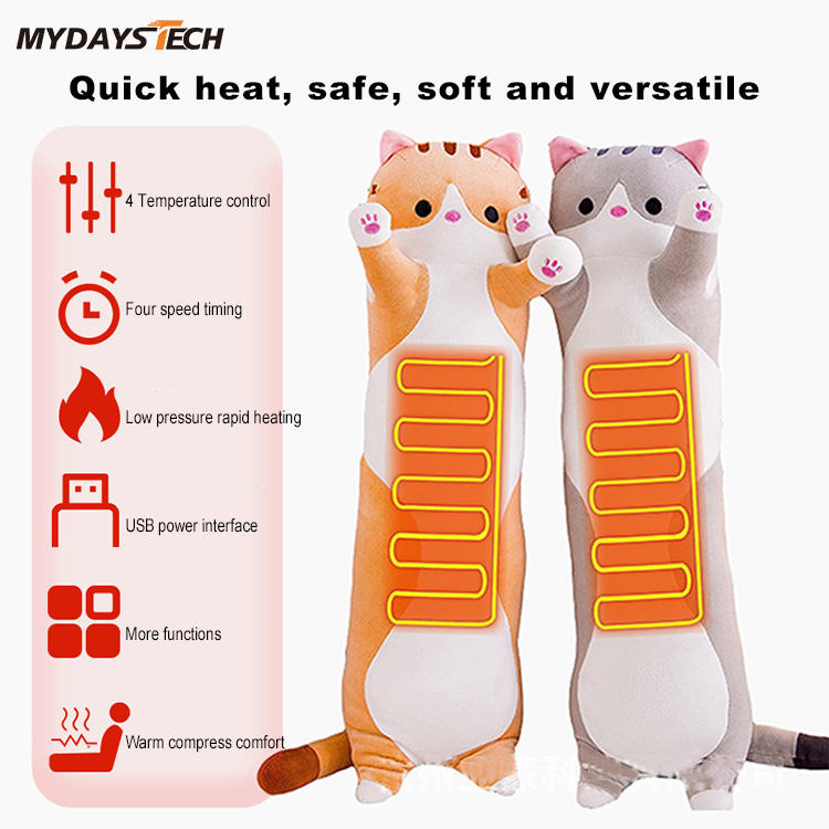 Mydays Tech Multifunctional Five Temperature Settings USB Powered Heating Plush Toys for Office Bedroom Sofa Car