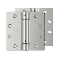 Charnière à ressort en acier inoxydable homologuée UL, carrée de 4,5 pouces, avec trou en C et gabarit à 8 trous, à fermeture automatique, pour porte commerciale