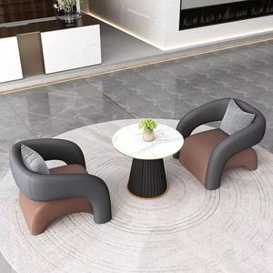Juego de Mesa y Sillas Redondas de Lujo Ligero 2025 <span class=keywords><strong>para</strong></span> Hotel, Oficina de Ventas, Recepción, Salón de Belleza, Diseño de Salón - Product Image 5
