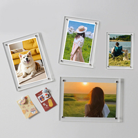 Aimant de réfrigérateur en acrylique double face de taille personnalisée en gros cadre photo Polaroid avec aimant