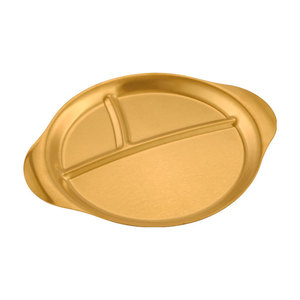 Bandeja de acero inoxidable de doble asa con 3 compartimentos para servir café, té y aperitivos en hoteles - Product Image 2