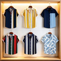 Kemeja Pria Musim Panas Pantai Hawaii Motif Bunga Kasual Kerah Lipat Kancing Depan Custom-made Katun Modis Baru Bermotif Lengan Pendek Cepat Kering
