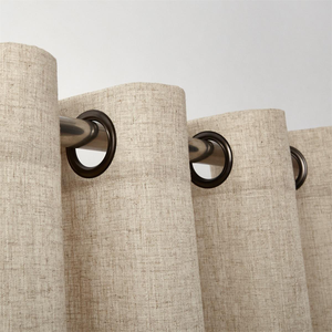 XinLan Doğal Bej Polyester/Keten Dokuma Yarı Saydam Perdeler Zarif Grommet Üstlü Kalem Pileli Draplar Yatak Odası Oturma Odası için - Product Image 2