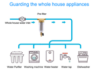 Filtre à eau de sédiment de filtre de prétraitement en laiton transparent de logement de maison entière commerciale