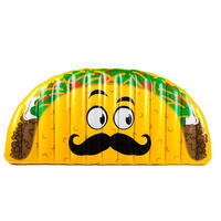 Bouée gonflable géante en forme de taco avec moustache amusante, pour adultes, idéale pour les fêtes estivales à la plage