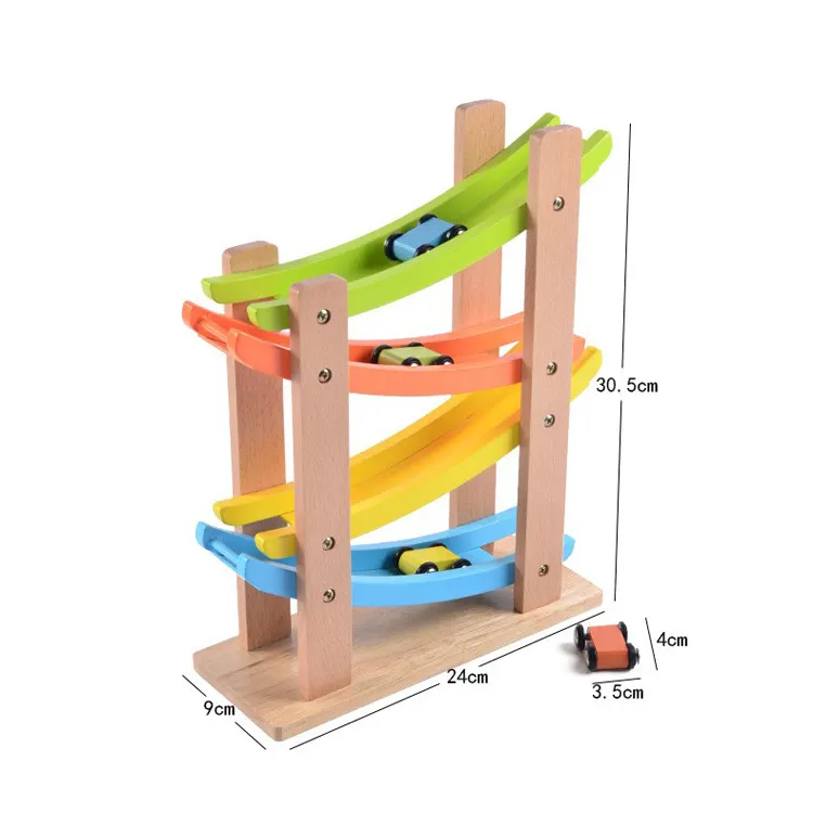 Mainan Bayi Edukasi Dini, Mainan Kayu Puzzle Pendidikan Dini Warna Empat Lapis Glider