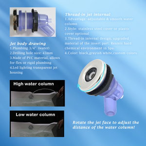 ポータブルモダンLED照明ハイドロマッサージジェットノズル40ジェット4-5人用屋外ジャグジー浴槽交換部品中国工場 - Product Image 4