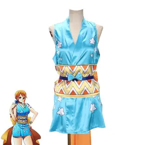 2024 Anime Nami Cosplay Costume Fancy Dress Outfit Game BLUE Nightgown Anime Carnival Women&#39;s Sexy Halloween Polyester Sets