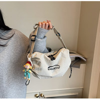 Sac bandoulière croissant moderne en polyester avec logo personnalisé, grande capacité, minimaliste, pour le quotidien et les voyages, promotionnel