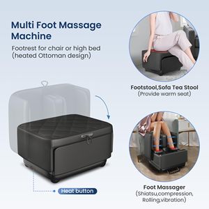 Masseur de pieds et mollets 2-en-1 Shiatsu à compression d'air, chaleur et vibrations pour la relaxation à domicile – Machine de <span class=keywords><strong>massage</strong></span> personnalisée OEM/ODM pour le marché du bien-être - Product Image 3