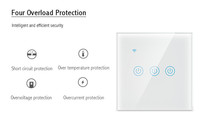 4 Gang Tuya Smart Home EU UK Panel Kaca Temper Tuya Saklar Dinding Sentuh Listrik Wifi Smart Switch
