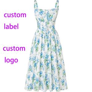 All'ingrosso <span class=keywords><strong>donna</strong></span> elegante abito da sole vittoriano Casual senza maniche senza spalline <span class=keywords><strong>abiti</strong></span> floreali per feste estive - Product Image 4