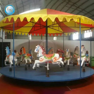 Meilleur prix 16 sièges simples pliants manèges parc Whirligig jeux carrousel sur remorque - Product Image 1