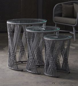 Table d'appoint Tavola en aluminium de Style ferme meubles durables pliables pour la maison hôtel appartement jardin extérieur salon salle à manger - Product Image 5