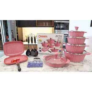 Dessini <span class=keywords><strong>di</strong></span> marca 21 pezzi <span class=keywords><strong>di</strong></span> pietra medica pan set non-stick set top grade pan - Product Image 5