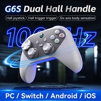 Manette de Jeu Sans Fil Double Hall 2,4 GHz, Manette Mobile Six Axes, Joysticks et Contrôleurs de Jeu Bluetooth pour PC Android iOS