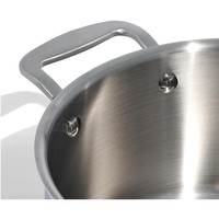 Marmite à soupe et faitout en acier inoxydable triple couche de 8', 9.5' et 11 pouces, 5 L, avec couvercle en verre, fond à induction, compatible lave-vaisselle, Allemagne