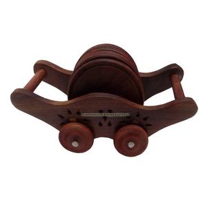 Top Trending High Quality Customized Wholesale Round Wooden <b>Drink</b> <b>Coaster</b> With Ship Wheel Holder Set of 6 - Product Image 1