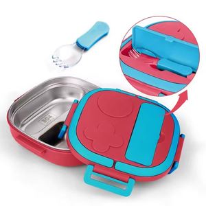 Kids 304 Stainless Steel Bento Box, Leakproof <b>Lunch</b> Box with Built-In Utensils for Toddlers & School, Food Safe - Product Image 2