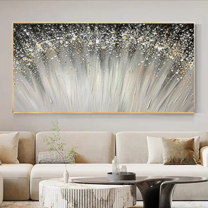 Arte de pared brillante pintado a mano arte texturizado abstracto pintura al óleo sobre lienzo pintura de Arte de pared grande para decoración de sala de estar de hotel - Product Image 6