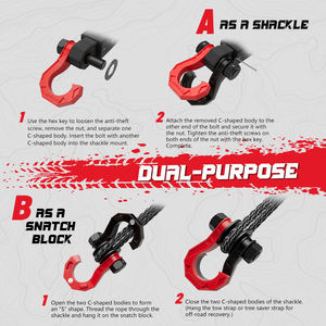 Ambull Nouveau Design Haute Performance 4x4 <span class=keywords><strong>Levage</strong></span> Forgé G209 Shackle en Alliage Rouge Anti-Déchirure avec Bloc <span class=keywords><strong>de</strong></span> Traction - Product Image 4