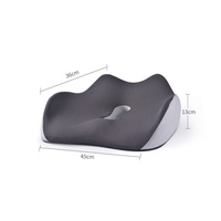 Coussin de chaise ergonomique gris-noir pour ordinateur, antidérapant, en mousse à mémoire de forme, amovible, lavable, doux et respirant, pour la maison et le bureau
