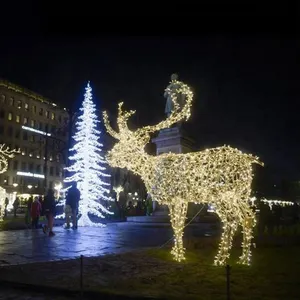 Led Decoration Light Factory Selling Customized Outdoor Large Acrylic Decorations 3D Christmas Deer Motif Led Light