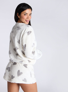 Factory Luxury Women Fleece <strong>Pyjama</strong> <strong>Set</strong> 1 Piece Autumn Short Lounge Pajamas Ladies Adult High Quality <strong>Fluffy</strong> Heart Breathable - Product Image 5