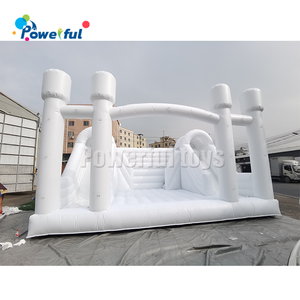 Alquiler de fiestas, tobogán de rebote blanco, <span class=keywords><strong>castillo</strong></span> inflable para saltar, tobogán blanco inflable - Product Image 3