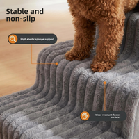 Rampe d'escalier pliable moderne en peluche pour animaux de compagnie, inclinée, antidérapante, amovible, lavable, 2-en-1, pour chiens de petite et moyenne taille, pour monter sur les canapés, en polyester