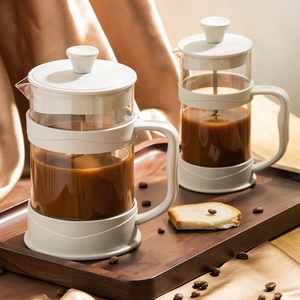 Borosilicate Glass Plastic French Press Coffee Tea Pot French Press Plunger Pot