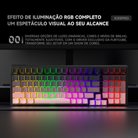 Teclado para Juegos FURYCUBE K99 PRO con Batería de 4000 mAh Intercambiable en Caliente, 99 Teclas, Teclas PBT, Retroiluminación RGB, 2.4G+BT+Cableado, Diseño Gasket
