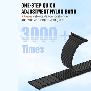 Nylon móc và vòng lặp Một Mảnh Dây đeo đồng hồ phát hành nhanh chóng Nylon vải đàn hồi dính dệt vòng dây đeo đồng hồ 20mm 22mm - Product Image 4