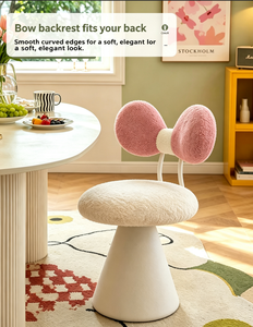 Fauteuil d'appoint en peluche à dossier en arc, siège rembourré doux pour salon, chaise de loisirs moderne au design contemporain - Product Image 1