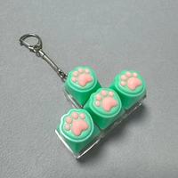 Factory Wholesale Keyboard Keychain Fidget Toy Cat Paw Keycap Clicker Fidget Key Chain Decompression Toys Stress Relief Gifts