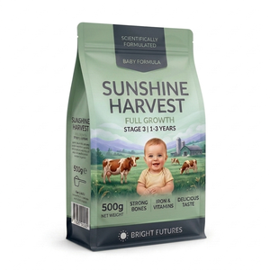 Custom Food-grade Pouch with Resealable Zipper High Barrier Box Pouch Flat Bottom <strong>Bag</strong> Milk <strong>Bag</strong> - Product Image 3