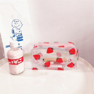 Clear PVC Cosmetic Bag Waterproof <b>Makeup</b> Pouch Custom Printed Zipper Travel Toiletry <b>Case</b> Gift - Product Image 2