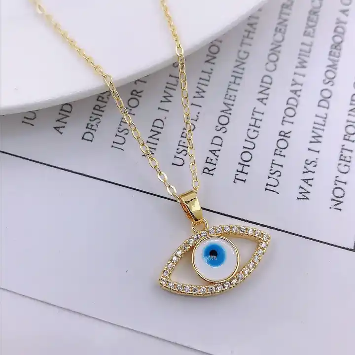 Evil Eye Pavé Diamond Necklace – Child of Wild