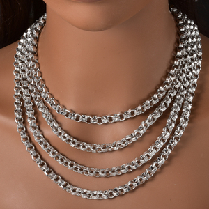Fashion Trendy <b>Copper</b> Alloy fine jewelry chunky luxury design wholesale customizable silver plated unisex multi size necklace - Product Image 3