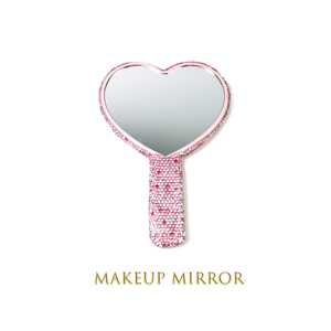 OEM Handheld Bling Diamond <strong>Rhinestone</strong> Lash Makeup Mirror Heart Shape Crystal Beauty Tool - Product Image 2