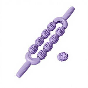 Rullo massaggiante a doppia fila con punte <span class=keywords><strong>per</strong></span> collo, vita, braccia, corpo e piedi, rilassante sensoriale <span class=keywords><strong>per</strong></span> i muscoli prima di <span class=keywords><strong>dormire</strong></span> - Product Image 1