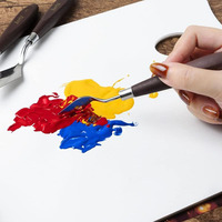 Vente directe d'usine 5 pièces manche en plastique pas cher en acier inoxydable couleur à l'huile mélange peinture grattoir couteau à Palette